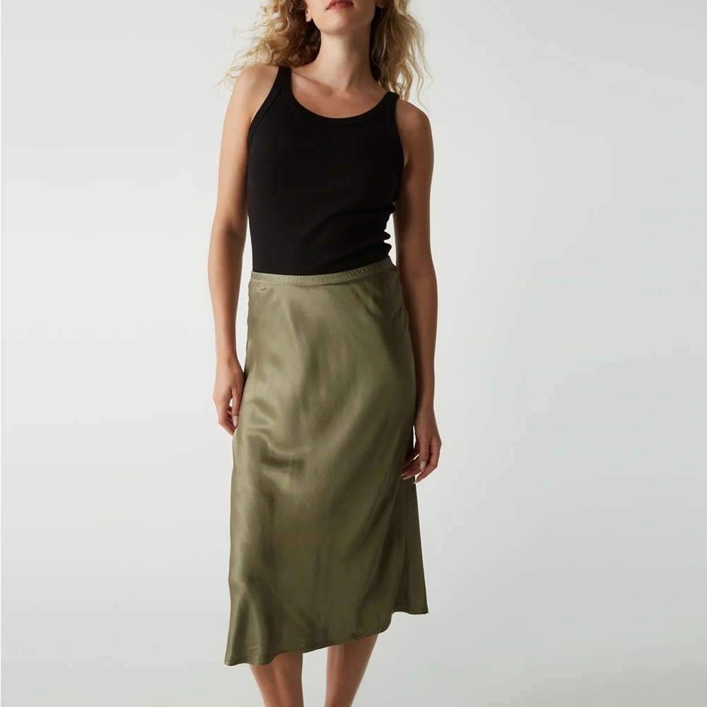 Michael Stars Bias Satin Midi Skirt